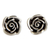 Sterling silver flower earrings, 'Sweetheart Rose' - Fair Trade Sterling Silver Button Earrings (image 2a) thumbail