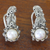 Pearl drop earrings, 'Coral Reef' - Handmade Pearl and Silver Drop Earrings (image 2) thumbail