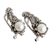 Pearl drop earrings, 'Coral Reef' - Handmade Pearl and Silver Drop Earrings (image 2c) thumbail