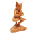Wood sculpture, 'Vrkasana Yoga Kitty' - Handcrafted Indonesian Wood Cat Sculpture (image 2c) thumbail