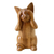 Wood sculpture, 'See No Evil Kitty' - Wood Cat Sculpture from Indonesia thumbail