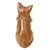 Wood sculpture, 'See No Evil Kitty' - Wood Cat Sculpture from Indonesia