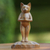 Wood sculpture, 'Cat Gives Thanks' - Hand Crafted Wood Sculpture (image 2) thumbail