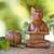 Wood sculpture, 'Cat in Deep Meditation' - Wood Cat Sculpture from Indonesia (image 2j) thumbail