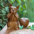 Wood sculpture, 'Speak No Evil Cat' - Suar Wood Sculpture (image 2j) thumbail