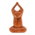 Wood sculpture, 'Toward the Sky Brown Yoga Cat' - Hand Crafted Wood Sculpture from Indonesia thumbail