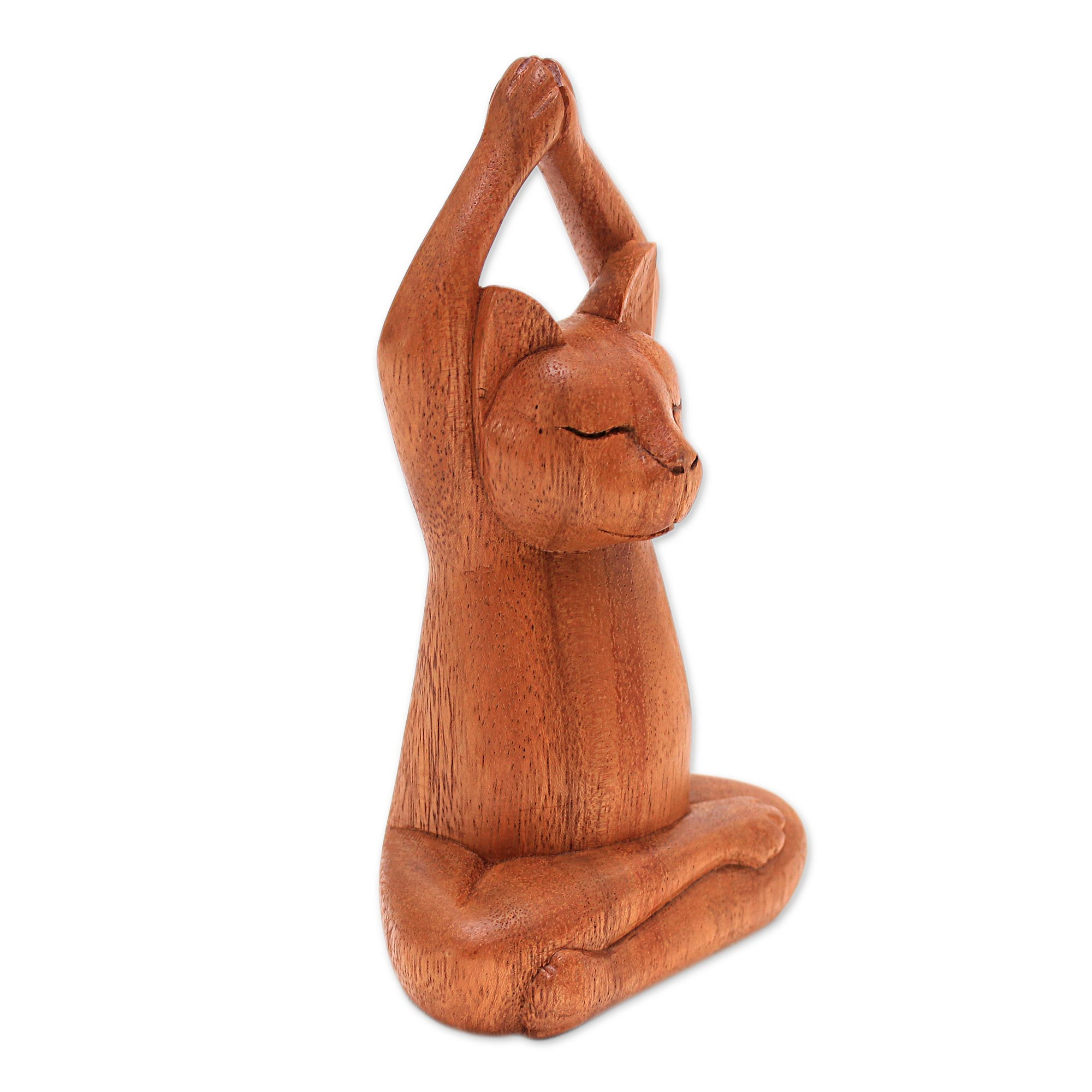 UNICEF Market | Hand Carved Wooden Feline Figure - Strike a Pose