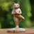 Wood sculpture, 'Tree Pose Yoga Cat' - Original Wood Statuette  (image 2) thumbail