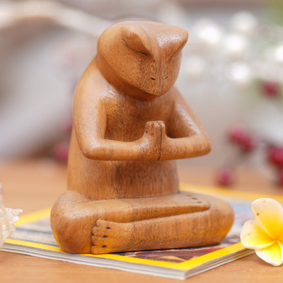 Wood Yoga Statue Meditation Sculpture Yoga Pose Asana Wood Carving  Sculpture 