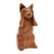 Wood sculpture, 'Hear No Evil Cat' - Wood Animal Sculpture thumbail