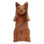 Wood sculpture, 'Hear No Evil Cat' - Wood Animal Sculpture (image 2c) thumbail