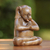 Wood sculpture, 'Sitting Ganesha' - Handcrafted Wood Hindu Sculpture (image 2b) thumbail