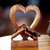 Wood sculpture, 'Heart Power' - Hand Carved Suar Wood Romantic Sculpture (image 2) thumbail