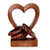Wood sculpture, 'Heart Power' - Hand Carved Suar Wood Romantic Sculpture thumbail