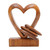 Wood sculpture, 'Heart Power' - Hand Carved Suar Wood Romantic Sculpture