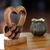Wood sculpture, 'Heart Power' - Hand Carved Suar Wood Romantic Sculpture (image 2b) thumbail