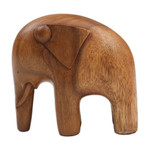 Wood sculpture, 'Modern Elephant' - Artisan Crafted Wood Sculpture