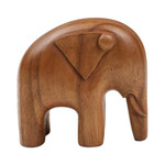 Wood sculpture, 'Modern Elephant' - Artisan Crafted Wood Sculpture