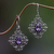 Amethyst flower earrings, 'Radiant Blossom' - Floral Sterling Silver and Amethyst Dangle Earrings (image 2) thumbail
