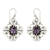 Amethyst flower earrings, 'Radiant Blossom' - Floral Sterling Silver and Amethyst Dangle Earrings thumbail