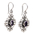 Amethyst flower earrings, 'Radiant Blossom' - Floral Sterling Silver and Amethyst Dangle Earrings (image 2c) thumbail