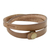 Leather wrap bracelet, 'Live Fully in Brown' - Unique Inspirational Leather Wrap Bracelet (image 2b) thumbail