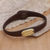 Leather wristband bracelet, 'Formed by Love' - Handmade Leather Wristband Bracelet thumbail