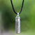 Men's leather locket necklace, 'Heart of Courage' - Men's Sterling Silver Locket Necklace (image 2) thumbail