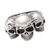 Men's sterling silver ring, 'Skull Trio' - Men's Sterling Silver Ring from Indonesia (image 2e) thumbail