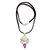 Amethyst and cow bone pendant necklace, 'Guardian Moon' - Amethyst and Cow Bone Pendant Necklace thumbail