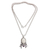 Amethyst and cow bone floral necklace, 'Mother Earth Sleeps' - Amethyst and Bone Pendant Necklace thumbail