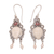 Pearl and garnet dangle earrings, 'Beautiful Dedes' - Sterling Silver Bone and Pearl Earrings thumbail