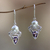 Pearl and amethyst dangle earrings, 'Guardian Moon' - Amethyst and Pearl Dangle Earrings thumbail