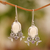 Amethyst floral earrings, 'Mother Earth Sleeps' - Amethyst and Hand Carved Floral Earrings (image 2) thumbail