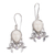 Amethyst floral earrings, 'Mother Earth Sleeps' - Amethyst and Hand Carved Floral Earrings thumbail