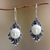 Cow bone flower earrings, 'Frangipani Garden' - Artisan Crafted Cow Bone and Sterling Silver Earrings (image 2) thumbail