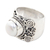Cultured pearl flower ring, 'White Frangipani' - Sterling Silver and Cultured Pearl Cocktail Ring (image 2a) thumbail