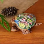 Wood jewelry box, 'Sea Turtle' - Hand Crafted Wood Jewelry Box