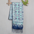 Silk batik shawl, 'Blue Sarangan' - Batik Silk Shawl Handmade in Indonesia (image 2b) thumbail