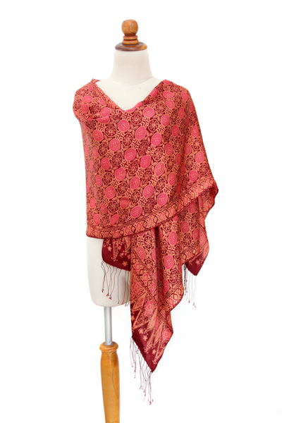 Mantón batik de seda - Mantón de seda indonesia hecho a mano.