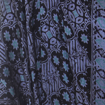 chal de seda batik - Mantón de seda batik con motivos Kawung de Bali