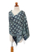 Silk batik shawl, 'Frangipani Floral' - Silk batik shawl thumbail