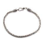 Sterling silver chain bracelet, 'Borobudur Collection' - Hand Made Sterling Silver Chain Bracelet
