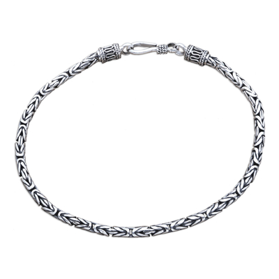 925 Sterling Silver Artisan Chain Bracelet from Bali