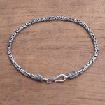 Men's Sterling silver chain bracelet, 'Borobudur Collection II' - Sterling Silver Chain Bracelet 925 Artisan Jewelry from Bali