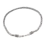 Men's Sterling silver chain bracelet, 'Borobudur Collection II' - Sterling Silver Chain Bracelet 925 Artisan Jewelry from Bali