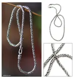 Sterling silver chain necklace, 'Borobudur Collection III' (24 inch) - Indonesian Sterling Silver Chain Necklace (24 Inch)