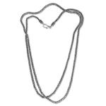 Sterling silver long chain necklace, 'Borobudur Collection I' (36 inch) - Handmade Indonesian Sterling Silver Chain Necklace (36 Inch)