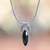 Onyx pendant necklace, 'Eye of the Soul' - Unique Onyx and Sterling Silver Pendant Necklace