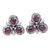Garnet flower earrings, 'Red Bougainvillea' - Artisan Crafted Sterling Silver and Garnet Button Earrings thumbail